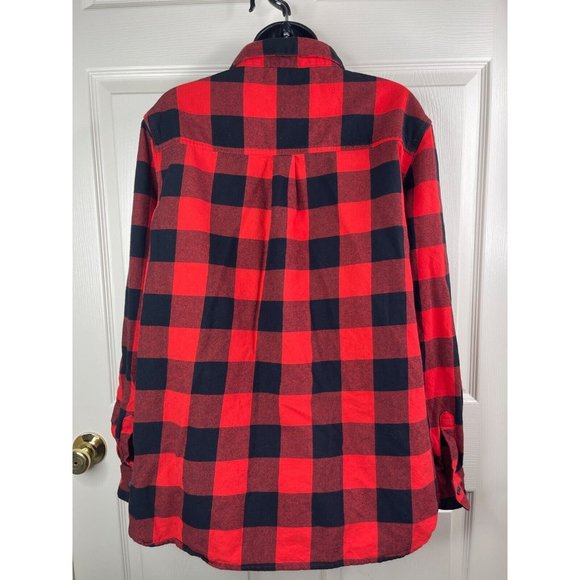 Raspberry Pudding Flannel Shirt Womens Plus Size XXL Black Red Plaid Classic Fit - Picture 7 of 9